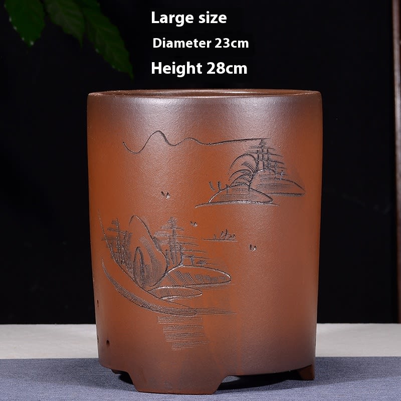 Cliff Style Cylindrical Minimalist Purple Sand Flowerpot view 29
