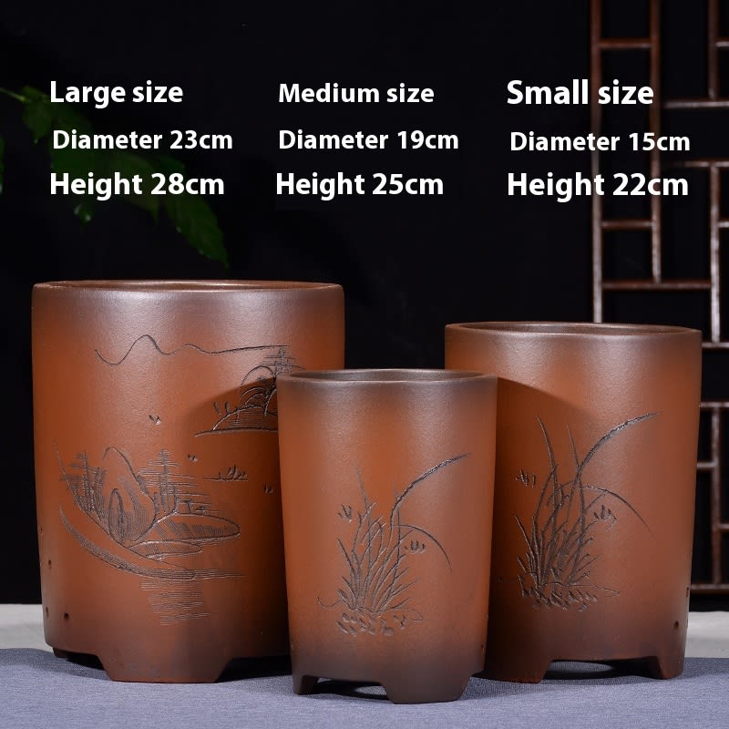 Cliff Style Cylindrical Minimalist Purple Sand Flowerpot view 55