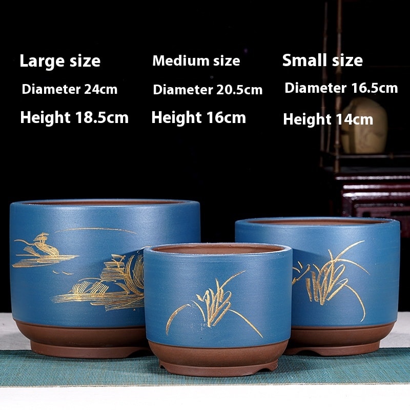 Cliff Style Cylindrical Minimalist Purple Sand Flowerpot view 4