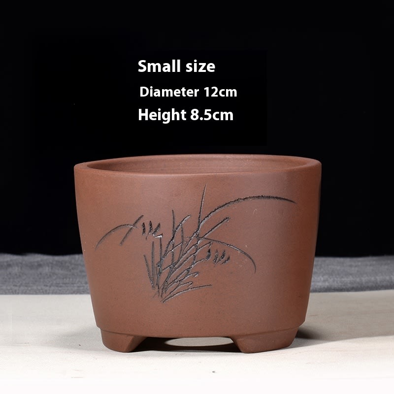 Cliff Style Cylindrical Minimalist Purple Sand Flowerpot view 45