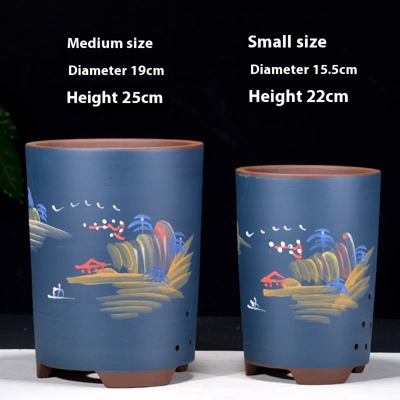 Cliff Style Cylindrical Minimalist Purple Sand Flowerpot view 36