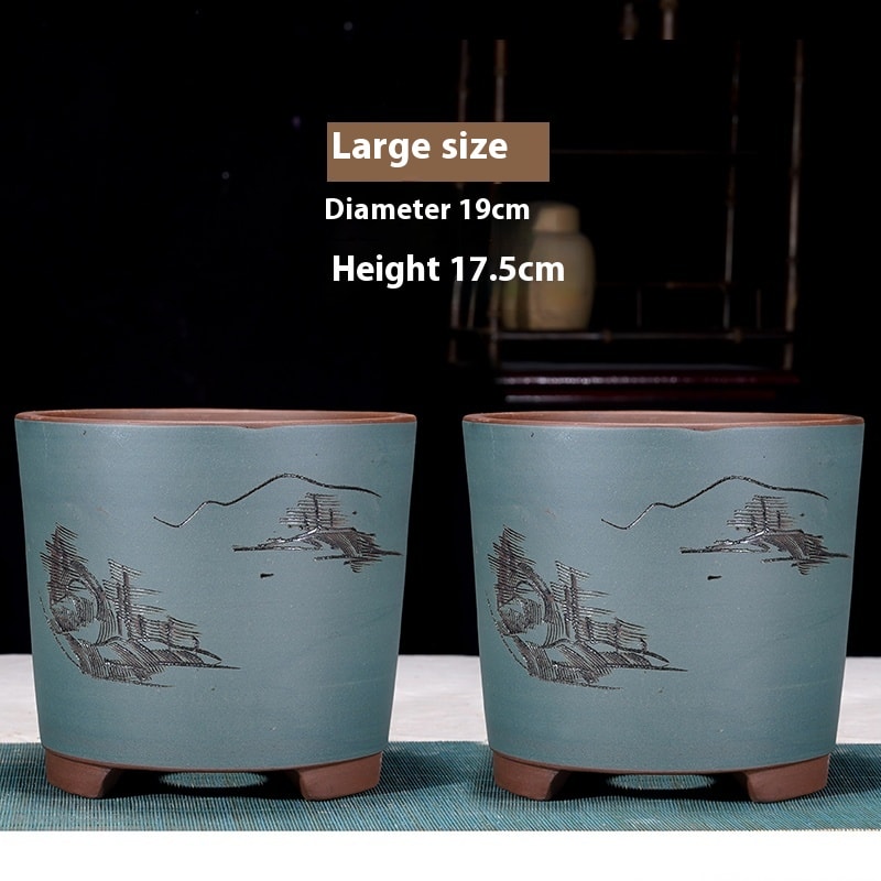 Cliff Style Cylindrical Minimalist Purple Sand Flowerpot view 53