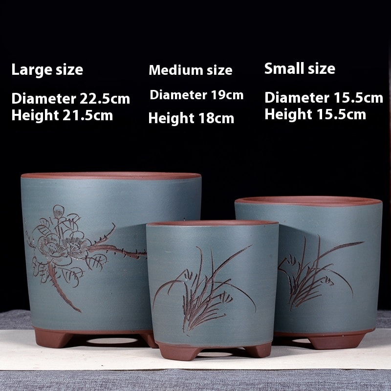 Cliff Style Cylindrical Minimalist Purple Sand Flowerpot view 51
