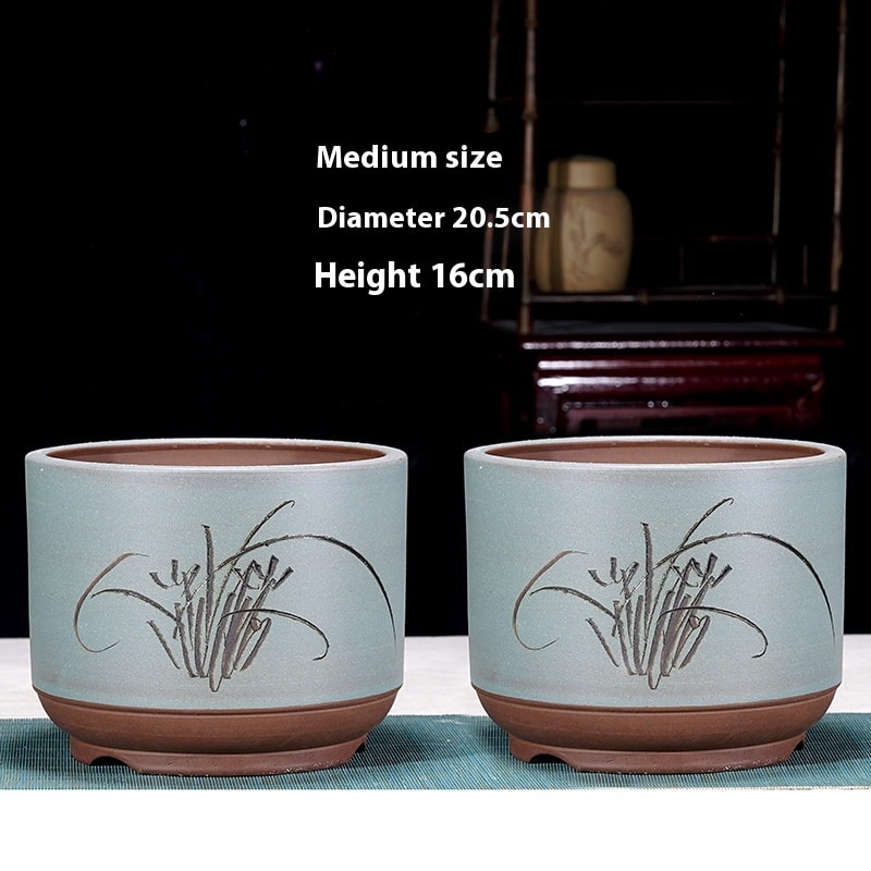 Cliff Style Cylindrical Minimalist Purple Sand Flowerpot view 33
