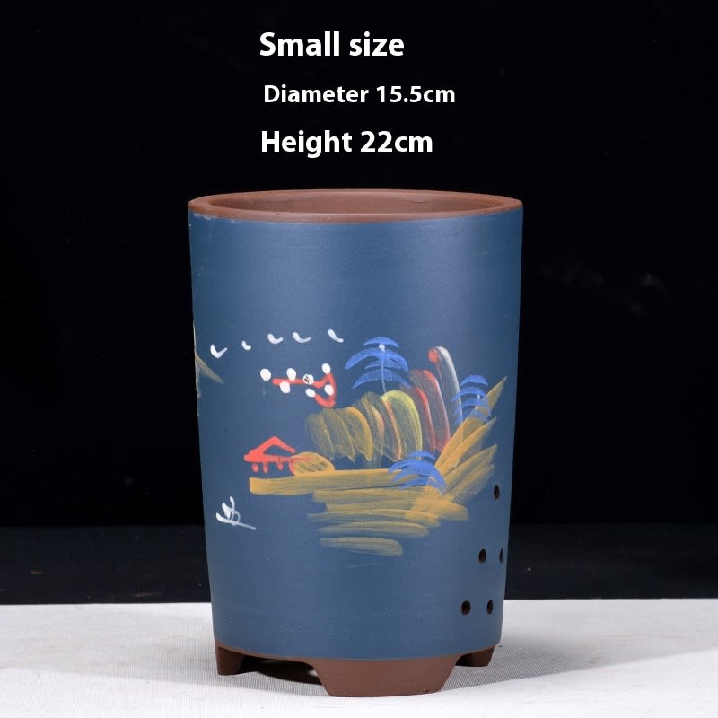 Cliff Style Cylindrical Minimalist Purple Sand Flowerpot view 3