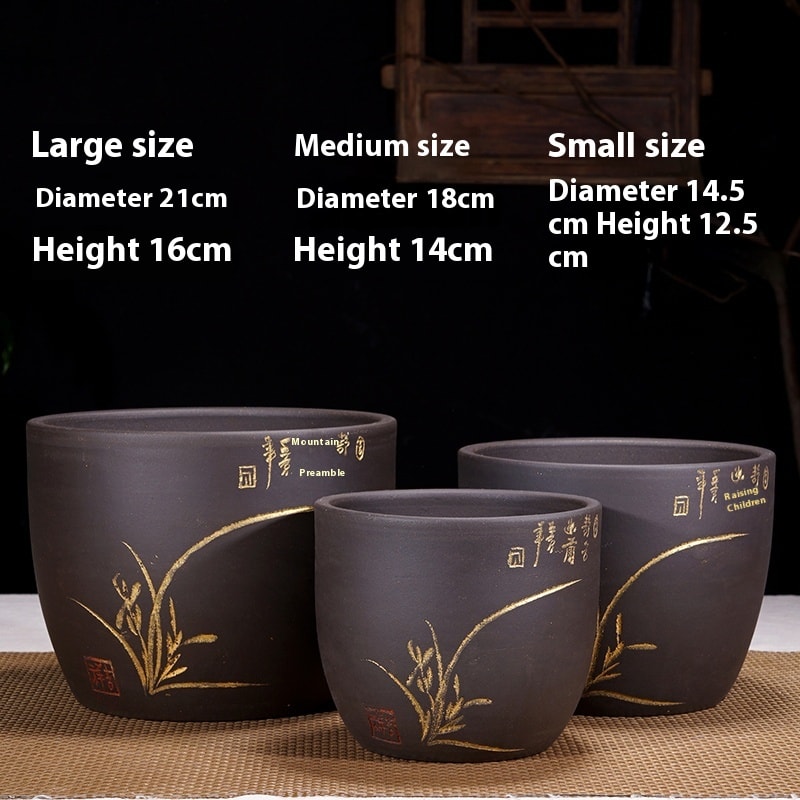 Cliff Style Cylindrical Minimalist Purple Sand Flowerpot view 38