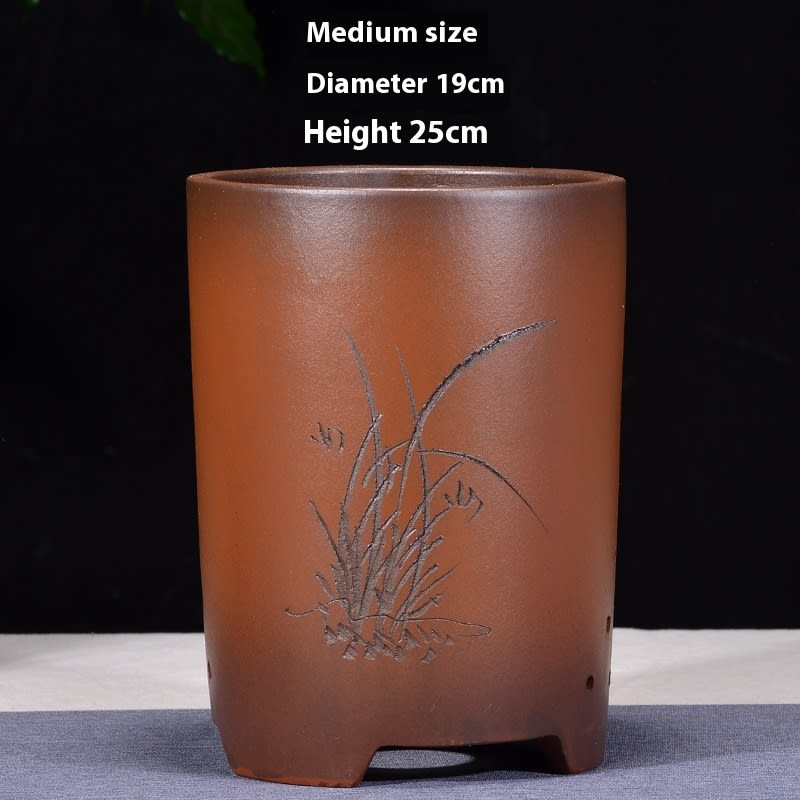 Cliff Style Cylindrical Minimalist Purple Sand Flowerpot view 52
