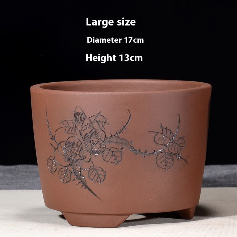Cliff Style Cylindrical Minimalist Purple Sand Flowerpot view 26