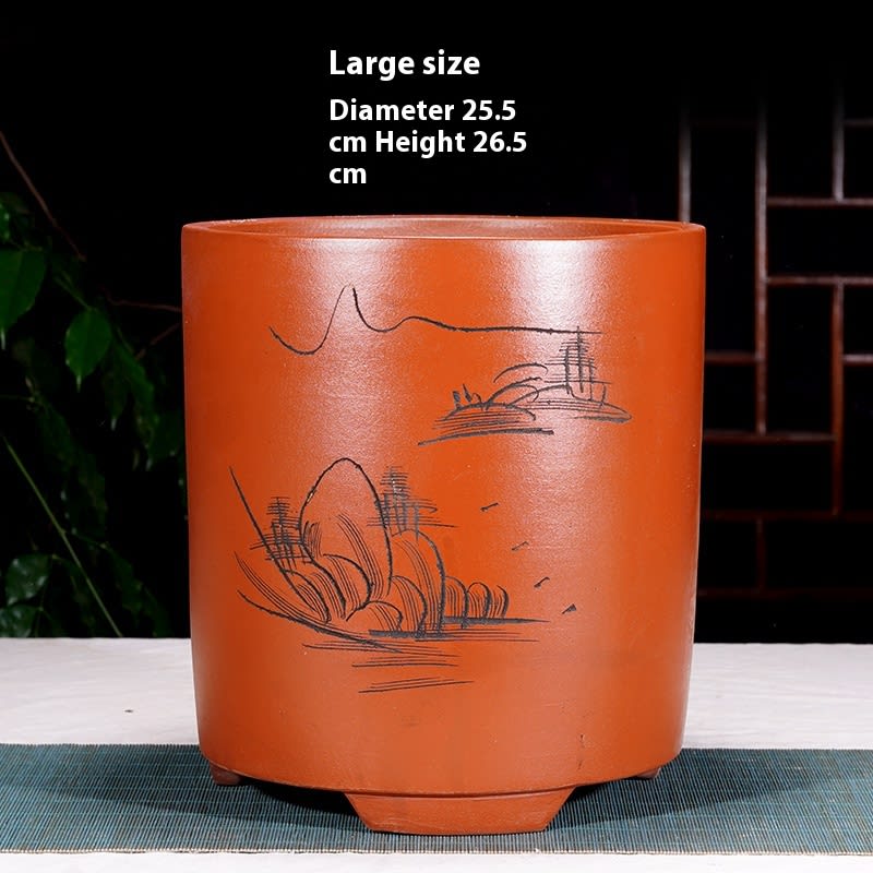 Cliff Style Cylindrical Minimalist Purple Sand Flowerpot view 41