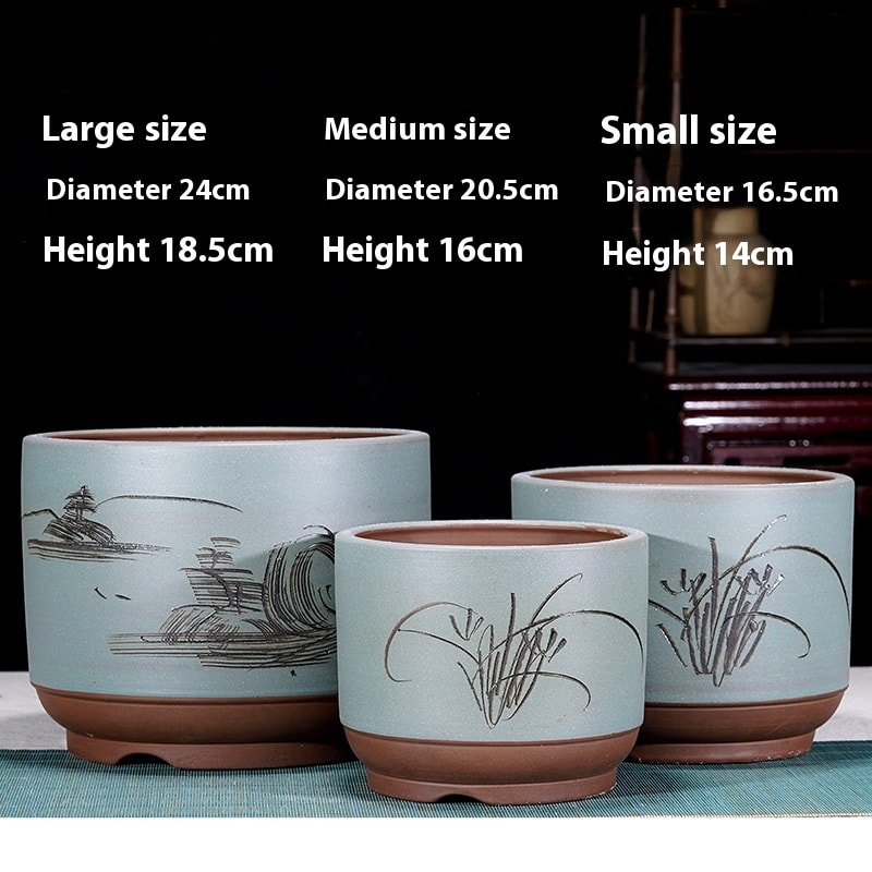 Cliff Style Cylindrical Minimalist Purple Sand Flowerpot view 56