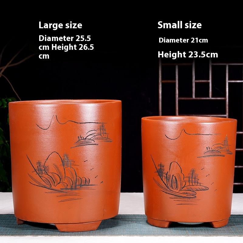 Cliff Style Cylindrical Minimalist Purple Sand Flowerpot view 37