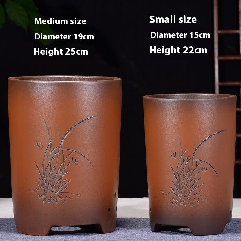 Cliff Style Cylindrical Minimalist Purple Sand Flowerpot view 48