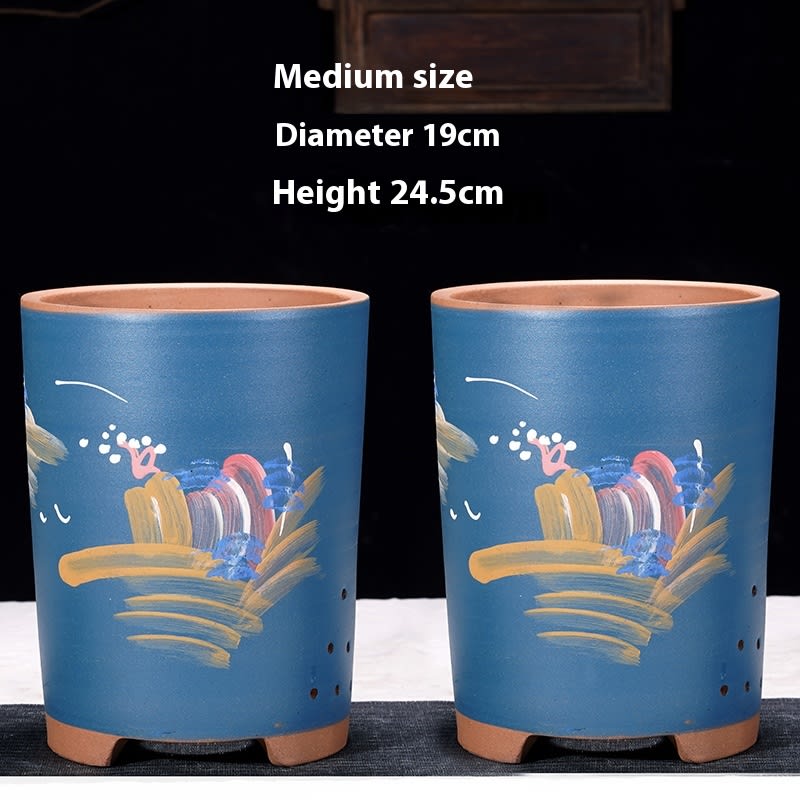 Cliff Style Cylindrical Minimalist Purple Sand Flowerpot view 7