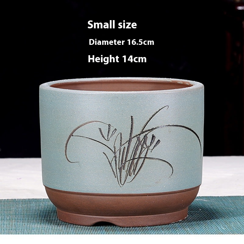 Cliff Style Cylindrical Minimalist Purple Sand Flowerpot view 40