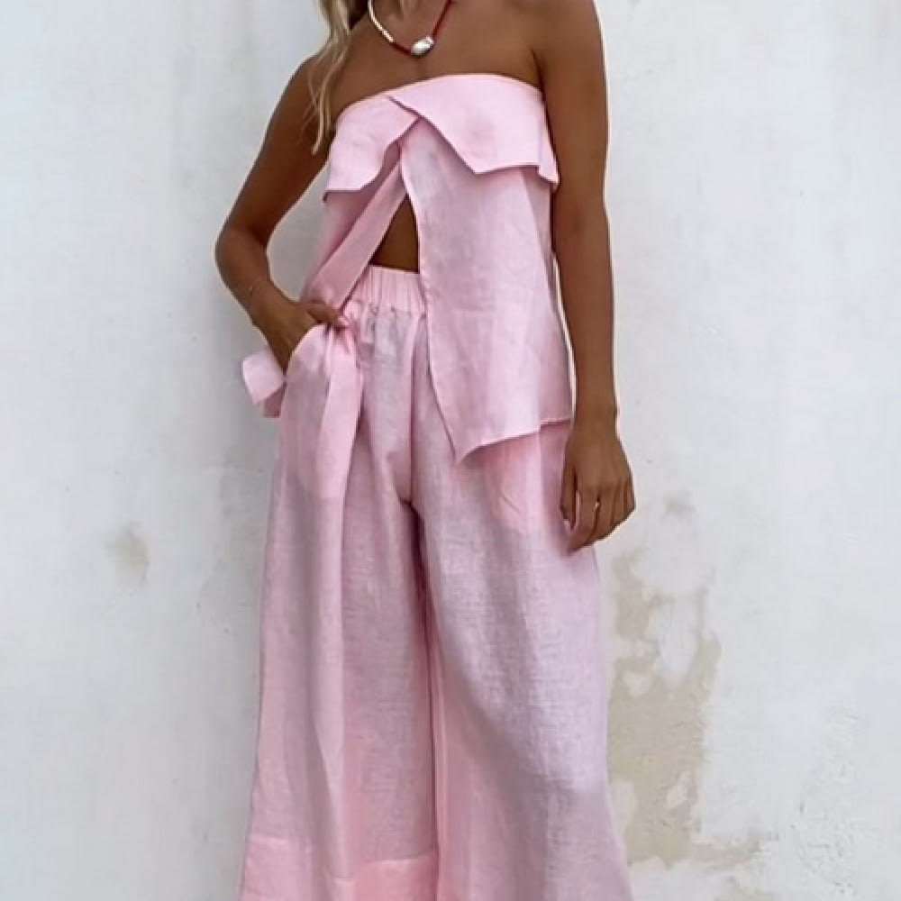 Women's Fashion Solid Color Cotton And Linen Suit view 11