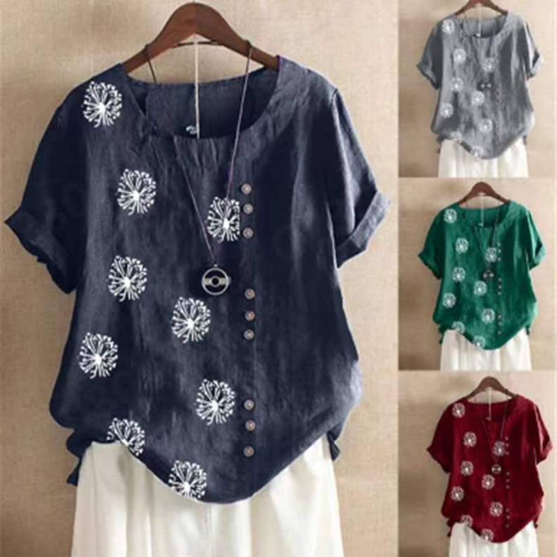 Women's Top Clinch Vintage Cotton And Linen Printing view 1