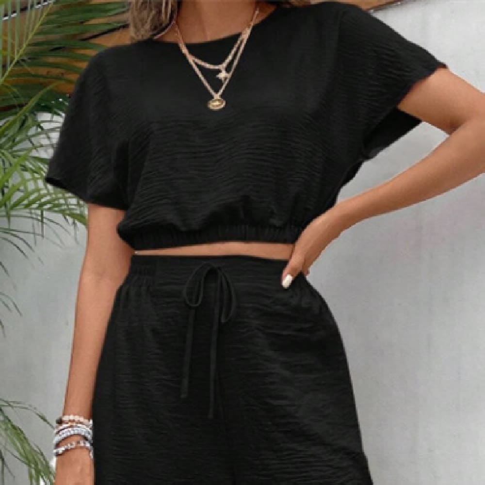 Women's Solid Color Round Neck Slim Fit Sleeveless Top Trousers Suit view 9