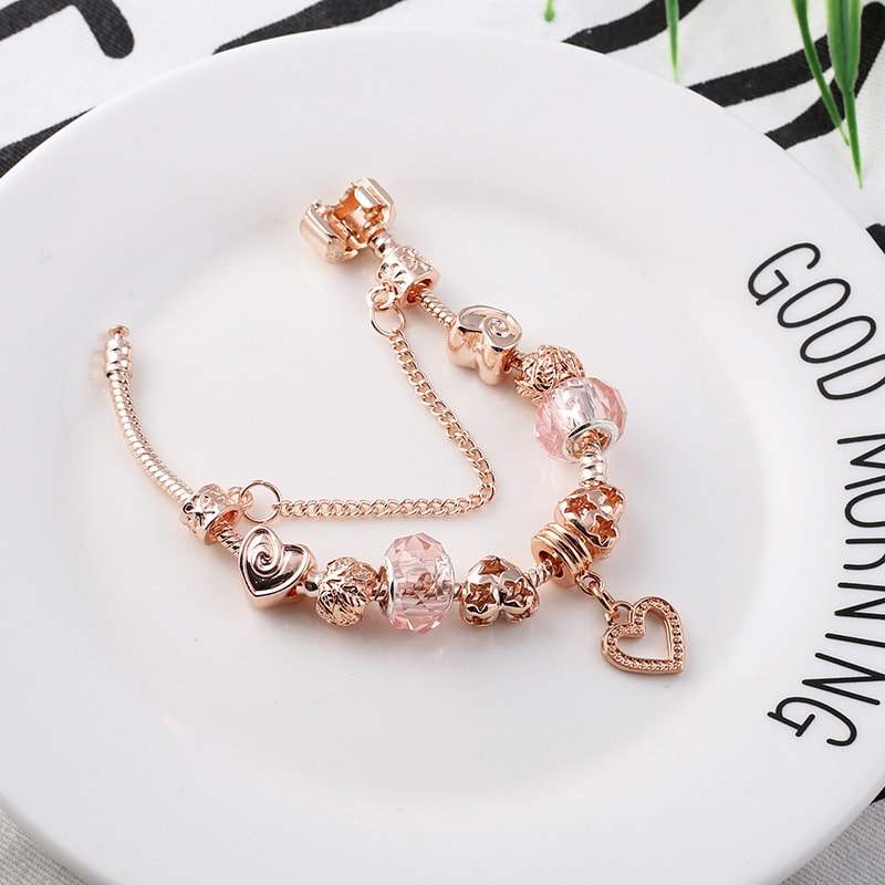 Fashion Love Geometric Rose Gold Bracelet Women's Jewelry view 9