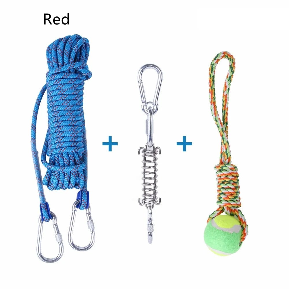 Outdoor Funny Dog Toy Stainless Steel Spring Suspension Cotton String Households Outdoor Toy Training view 31
