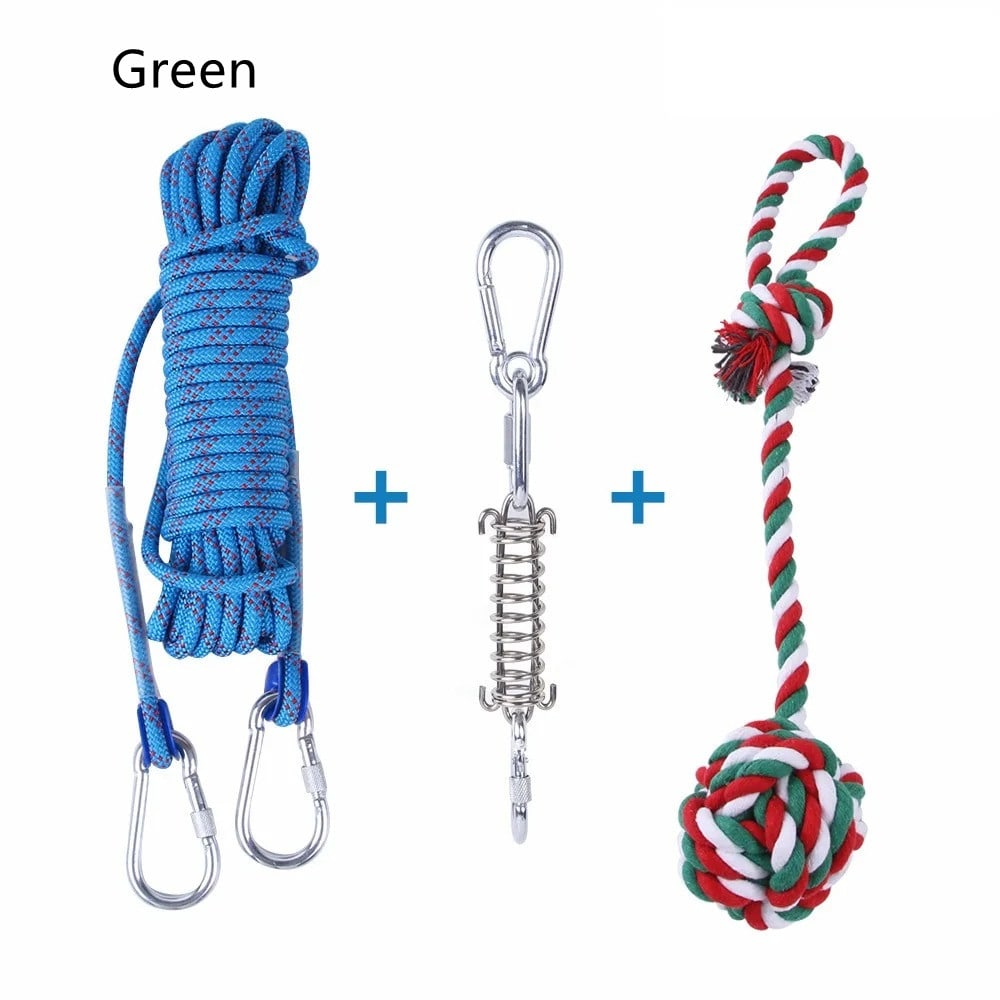 Outdoor Funny Dog Toy Stainless Steel Spring Suspension Cotton String Households Outdoor Toy Training view 6