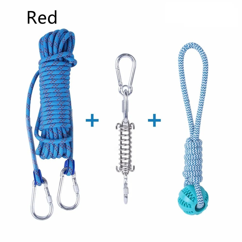 Outdoor Funny Dog Toy Stainless Steel Spring Suspension Cotton String Households Outdoor Toy Training view 23