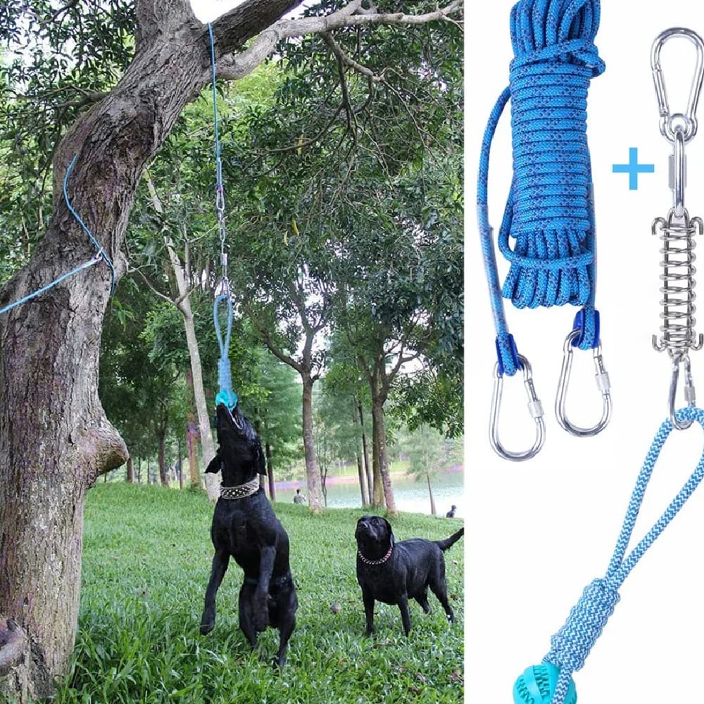 Outdoor Funny Dog Toy Stainless Steel Spring Suspension Cotton String Households Outdoor Toy Training view 14