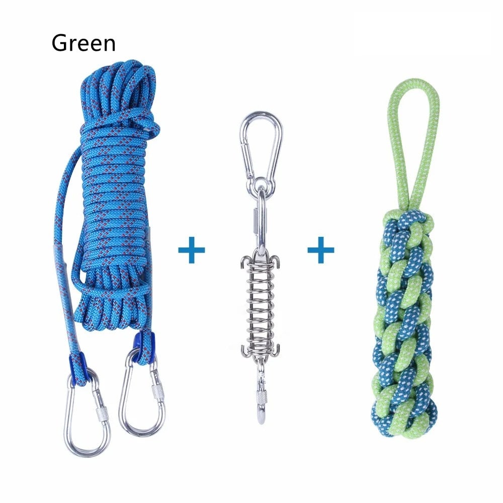 Outdoor Funny Dog Toy Stainless Steel Spring Suspension Cotton String Households Outdoor Toy Training view 29