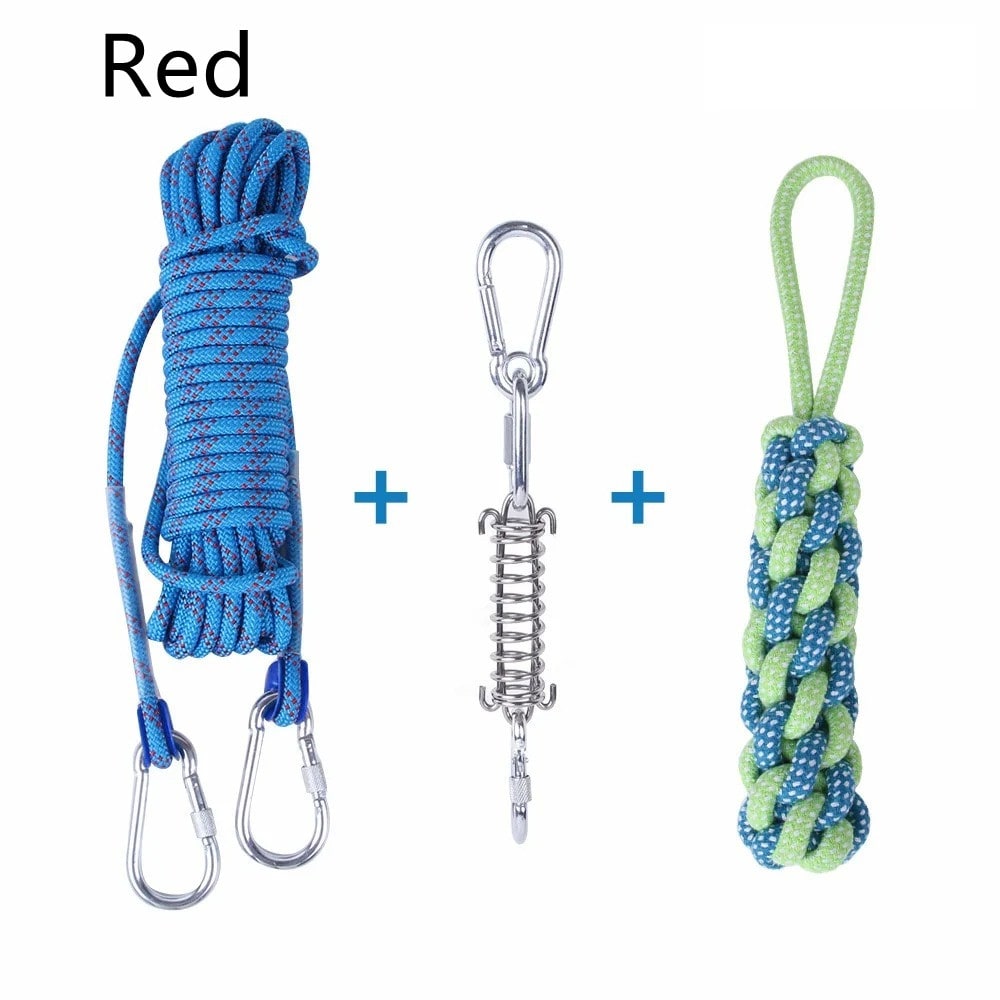 Outdoor Funny Dog Toy Stainless Steel Spring Suspension Cotton String Households Outdoor Toy Training view 16