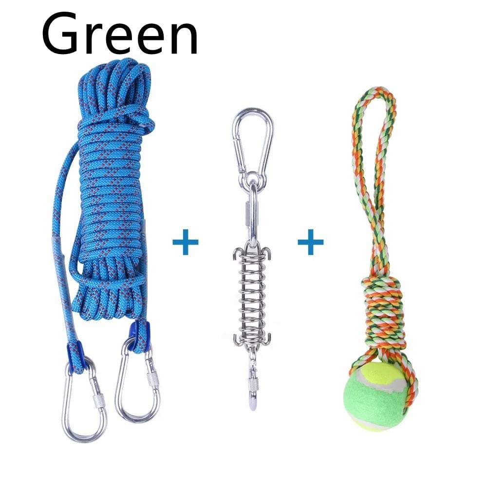 Outdoor Funny Dog Toy Stainless Steel Spring Suspension Cotton String Households Outdoor Toy Training view 11