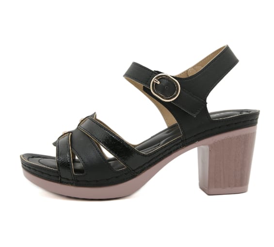 Women's Buckle Chunky Heel Open Toe Sandals view 1