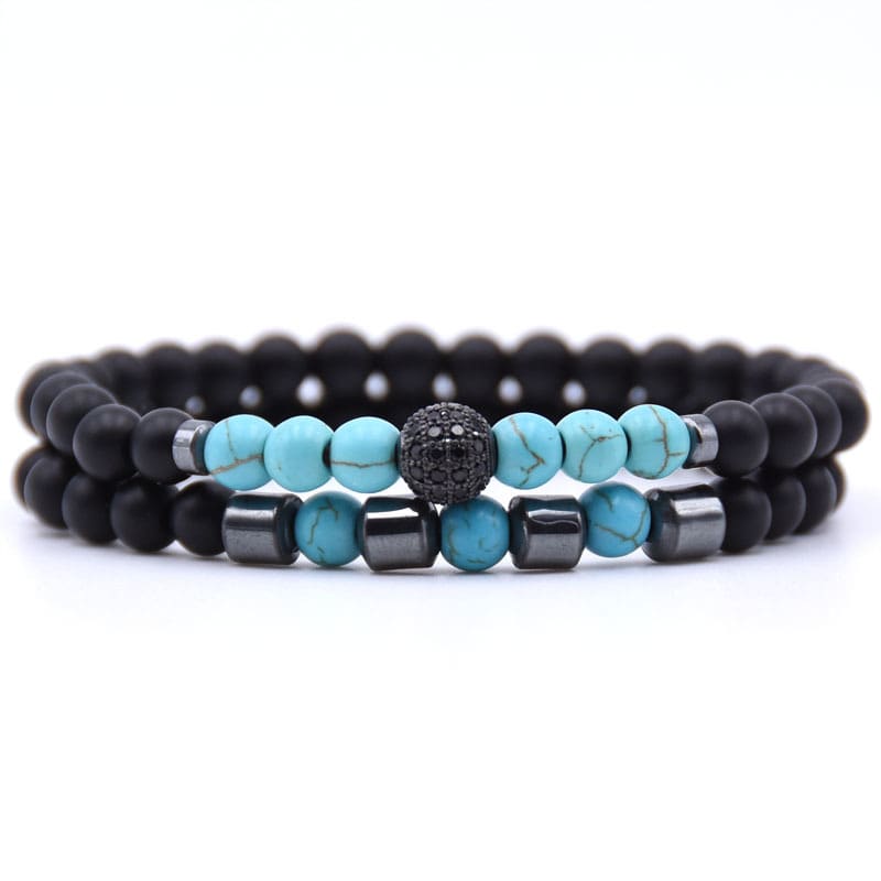 Micro-inlaid Zircon Nracelet 6mm Natural Stone Beaded Bracelet view 4