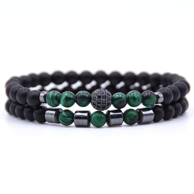 Micro-inlaid Zircon Nracelet 6mm Natural Stone Beaded Bracelet view 6