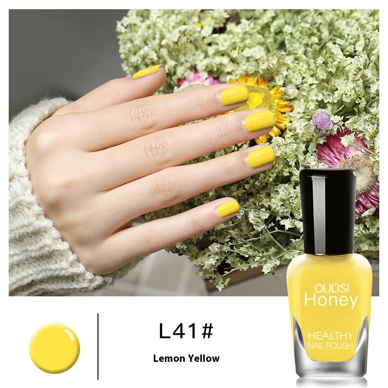 Women's Peelable Lemon Yellow Baking-free Nail Polish view 2