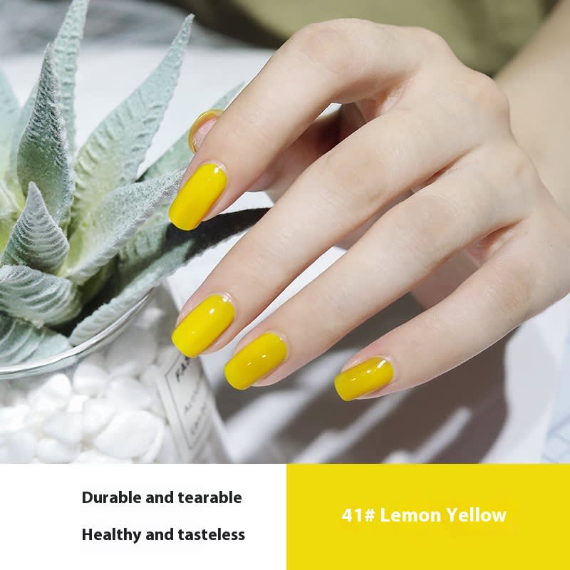 Women's Peelable Lemon Yellow Baking-free Nail Polish view 4