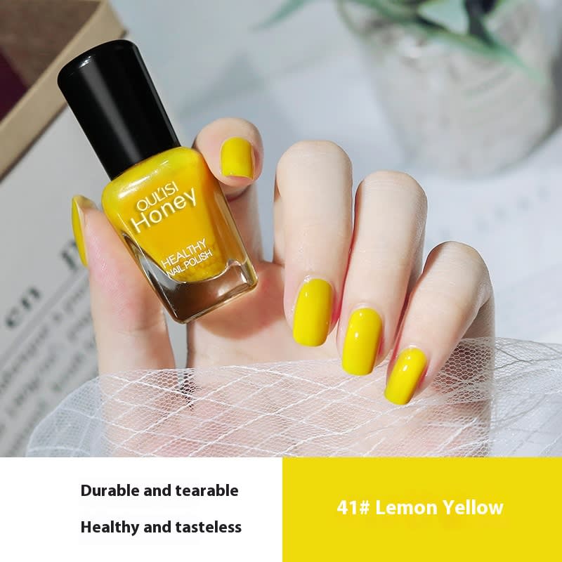 Women's Peelable Lemon Yellow Baking-free Nail Polish view 3
