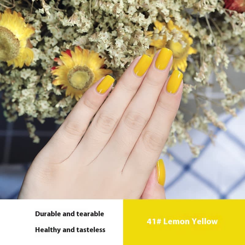Women's Peelable Lemon Yellow Baking-free Nail Polish view 5