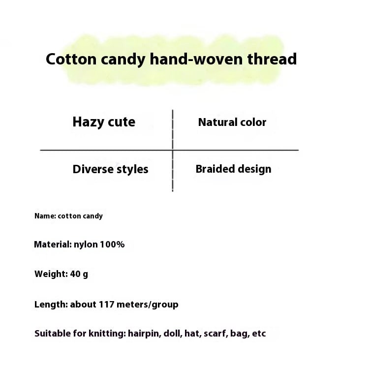 Cotton Candy Velvet Thread Wool Felt Thread Diy Doll Cleaning Mousse Thread Finished Product Cute Wool Ball view 3