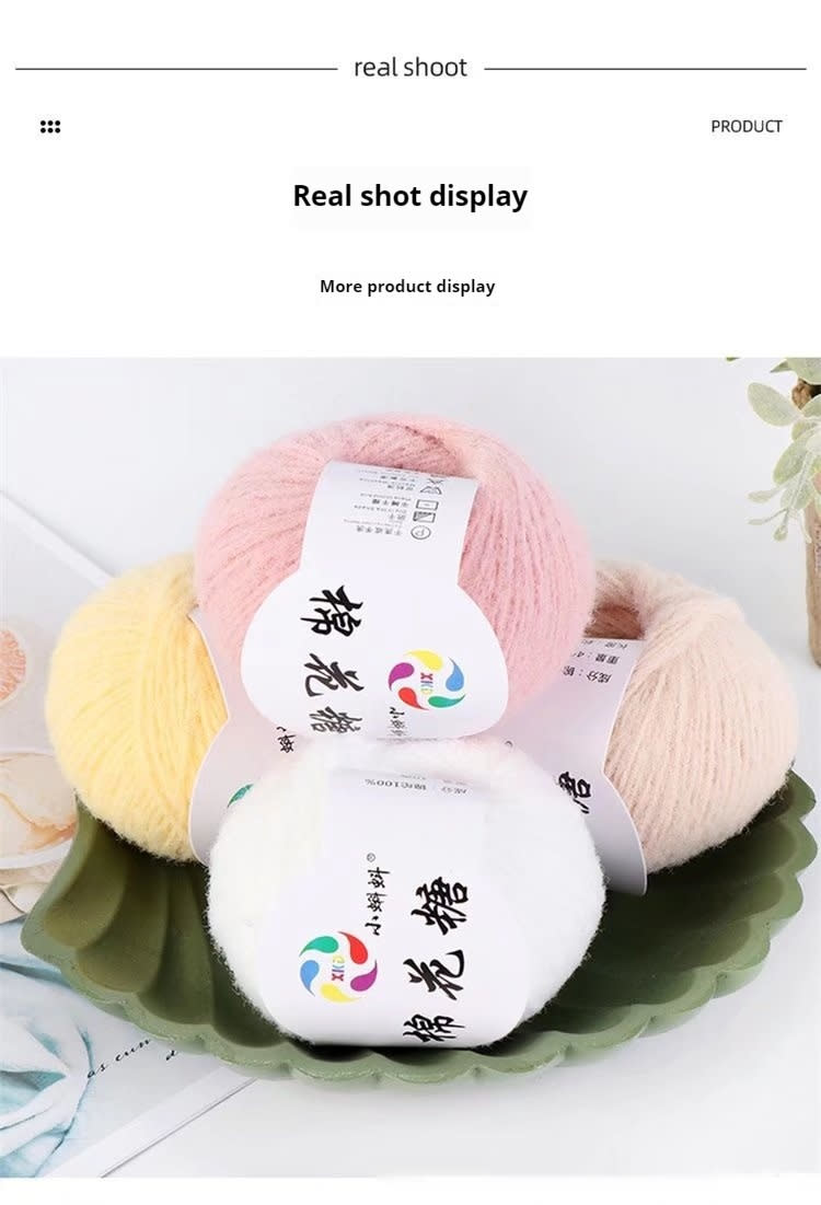 Cotton Candy Velvet Thread Wool Felt Thread Diy Doll Cleaning Mousse Thread Finished Product Cute Wool Ball view 23