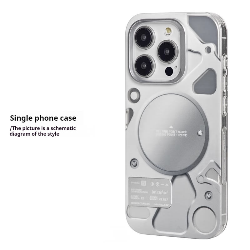 Electroplated Mechanical Silver Phone Case Personalized Magnetic Bracket view 2