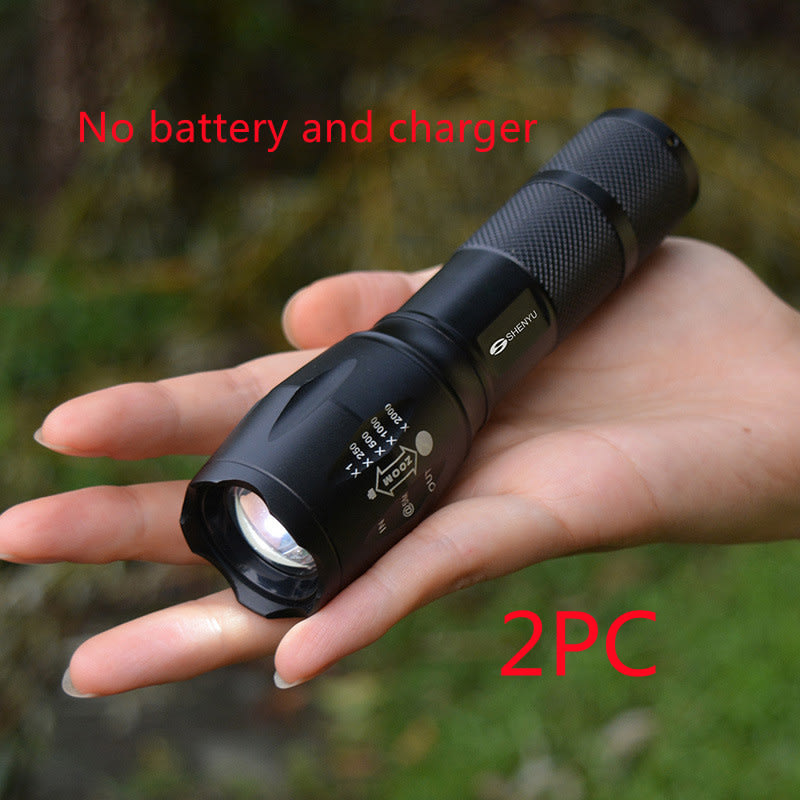 Aluminum Alloy Strong Light Flashlight 18650 Super Bright Outdoor Lighting T6 Flashlight view 2