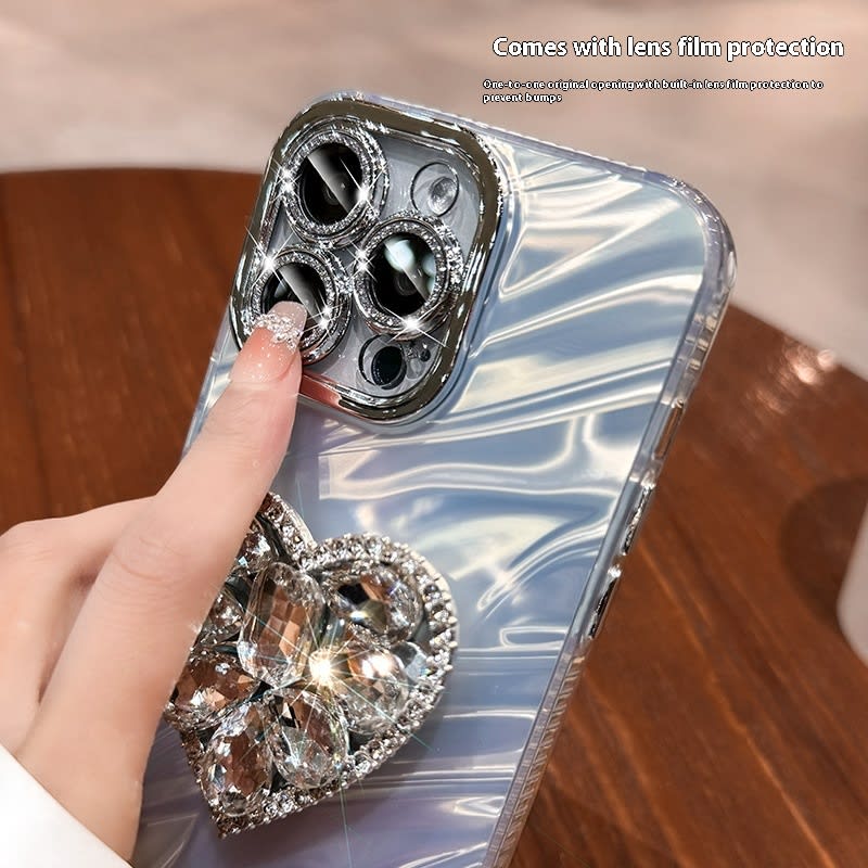Lens Protector Rhinestone Love Bracket Phone Case view 6
