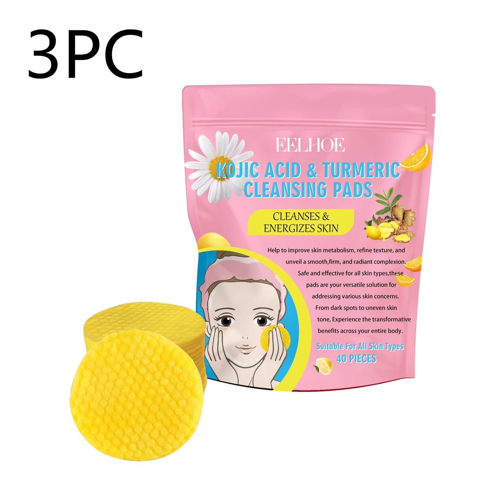 Kojic Acid Turmeric Cleansing Pads Beauty Hot-sale view 6