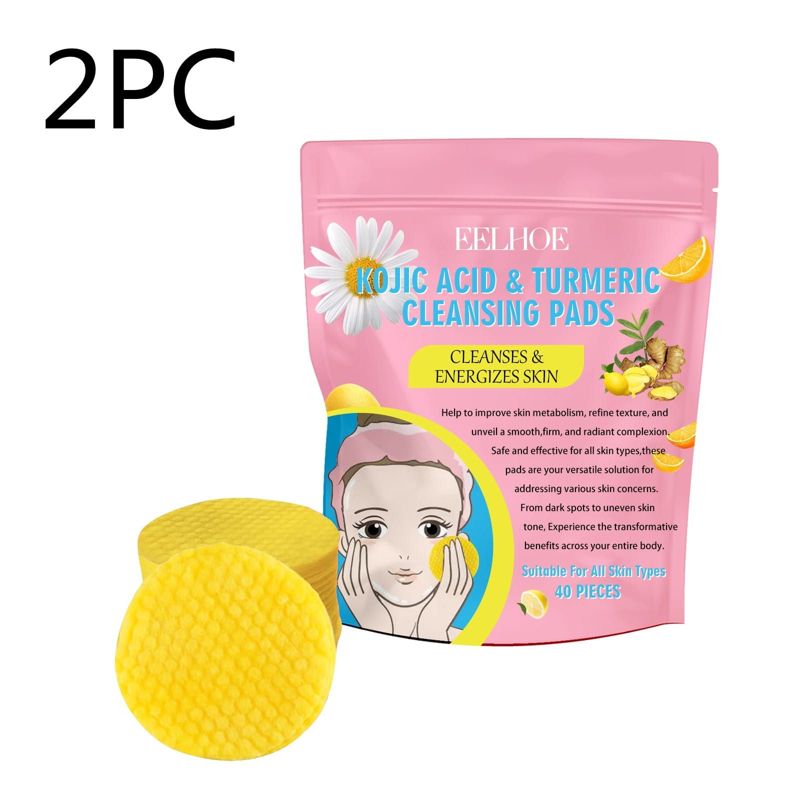 Kojic Acid Turmeric Cleansing Pads Beauty Hot-sale view 5