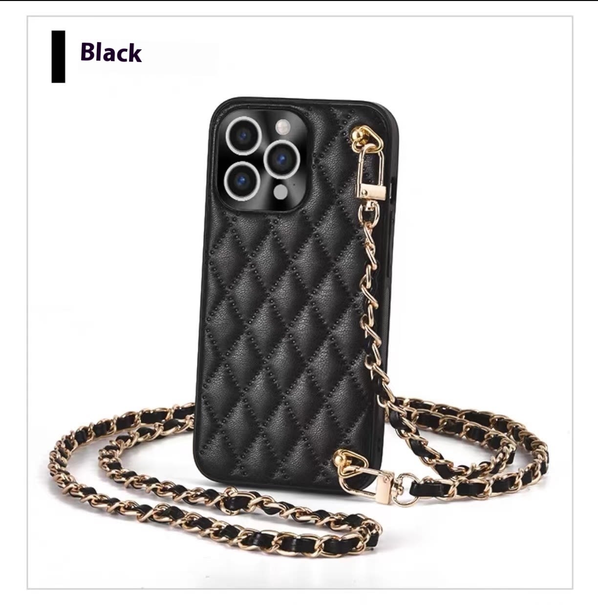 Phone Case Diamond Plaid Crossbody Protective Sleeve view 2