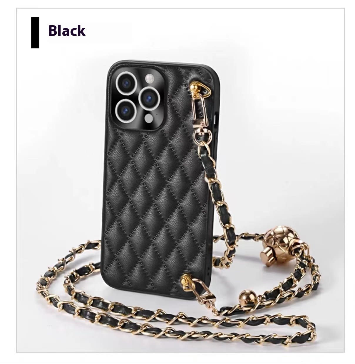 Phone Case Diamond Plaid Crossbody Protective Sleeve view 4