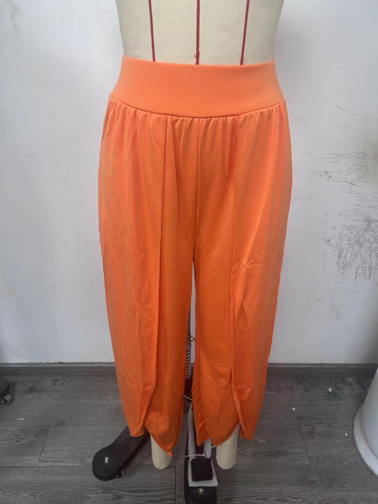 Loose Split Yoga Pants Summer Elastic High Waist Wide Leg Trousers Women's Fashion Versatile Clothing view 2