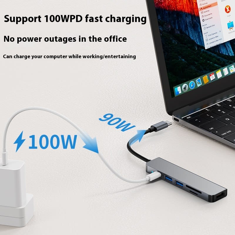 Portable Notebook And Tablet Computer Six In One Expansion Dock view 1