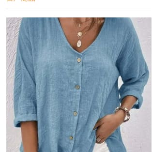 V-neck Long-sleeved T-shirt Fashion Solid Color Button Top Casual Loose Clothing For Women view 15