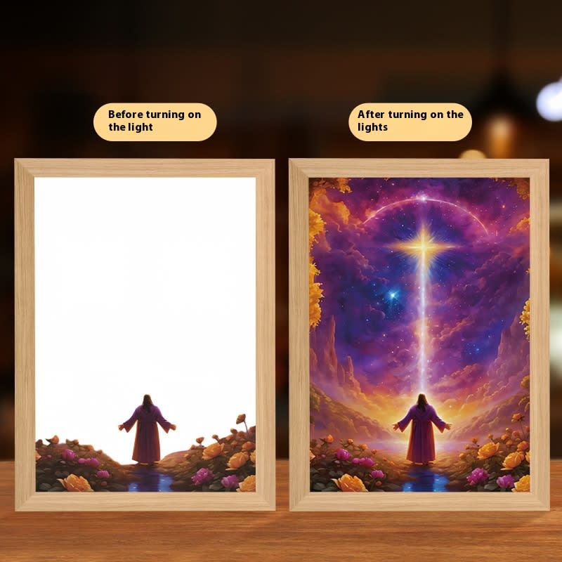 Jesus LED Light Painting Home Decoration Light Painting Photo Frame Led Night Light Room Decor Christmas Gifts Moon Lamp view 23