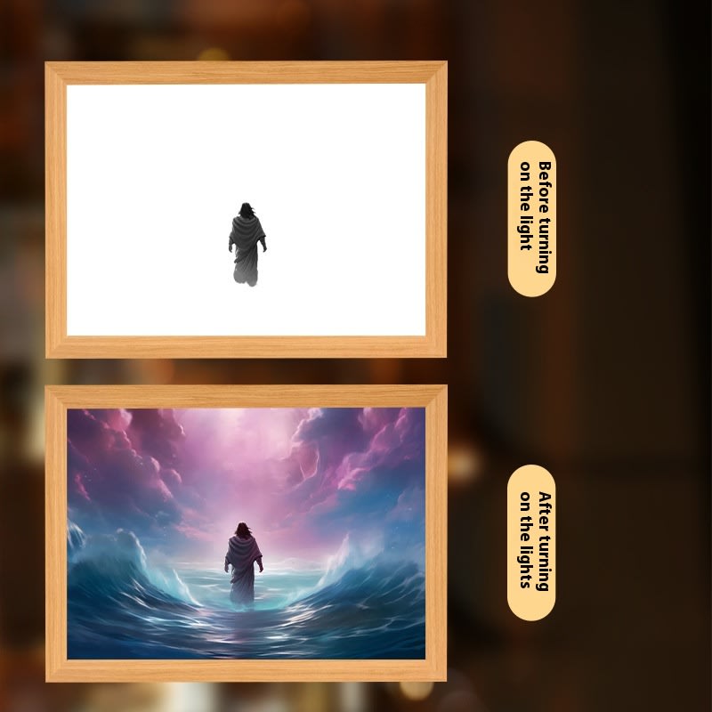 Jesus LED Light Painting Home Decoration Light Painting Photo Frame Led Night Light Room Decor Christmas Gifts Moon Lamp view 4